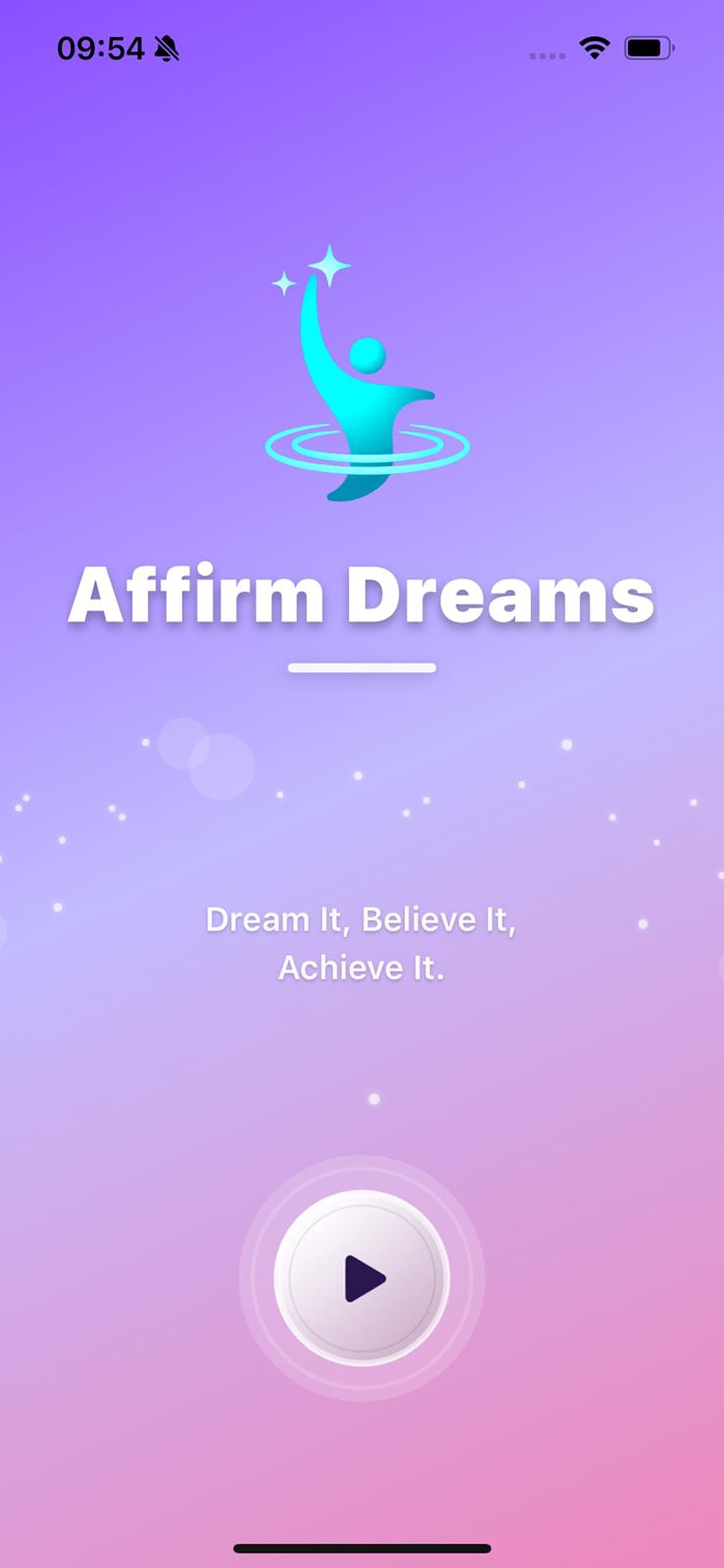 Affirm Dreams App Home Screen